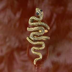 แหวนทองเหลืองโบราณ ดีไซน์งูทอง แหวนขัดโบราณ แหวนทองเหลือง ดีไซน์แฮนด์เมด สําหรับผู้ชายและผู้หญิง - Product Image 5