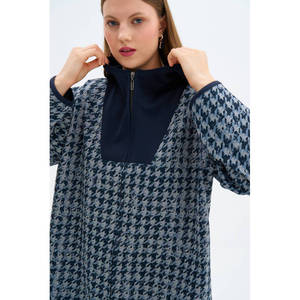 เสื้อคาร์ดิแกนกีฬาลำลองมีฮู้ดสีน้ำเงินกรมท่าสำหรับฤดูใบไม้ร่วง - Product Image 2