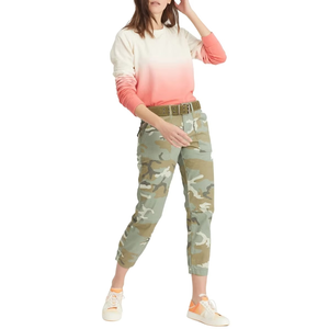 Sudadera de Mujer Estilo Urbano, Invierno, Degradado, Cuello Redondo, Talla Grande, Color Crema a Rosa Coral, Manga Larga - Product Image 3