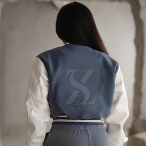 Ropa para adultos Venta en línea Crop Top Letterman Chaquetas Hecho en la mejor calidad Mujeres Crop Top Letterman Chaquetas En stock - Product Image 5