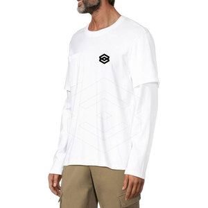 2025เสื้อยืดสองชั้นสำหรับผู้ชายผ้าคอตตอนโพลีเอสเตอร์ - Product Image 3