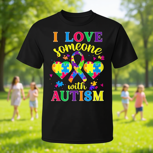 T-shirt per la Consapevolezza sull'Autismo "Amo qualcuno con Autismo" - Articolo Promozionale Personalizzato - Product Image 3