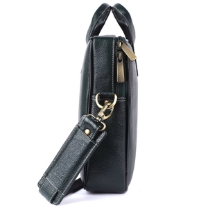 Sac croisé élégant en cuir véritable pour hommes Mallette d'affaires avec housse pour ordinateur portable Style de bureau - Product Image 3