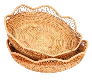 Cuenco de ratán de la mejor calidad, exquisito cuenco de ratán de estilo bohemio, hecho a mano, la mejor calidad coleccionables de utensilios de cocina, patrón de ratán - Product Image 1