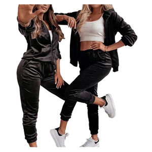 Offre Spéciale velours 2 pièces ensemble de vêtements pour femmes à manches longues nouveau style survêtements sur mesure et écologique pour l'hiver - Product Image 4