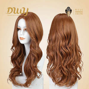 Bonnie High Quality C-DWY Mono Lace Front Free Part Glueless Mid-Length Curly Reddish <b>Brown</b> Synthetic <b>Wig</b> for Ladies - Product Image 4