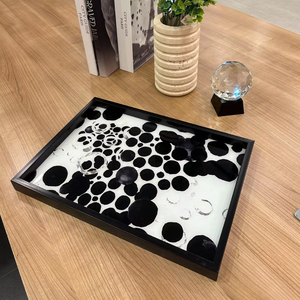 Precio directo de fábrica, bandeja de servicio de Metal de diseño moderno personalizado para decoración del hogar para mesa, cocina, gran oferta para bandejas decorativas - Product Image 1