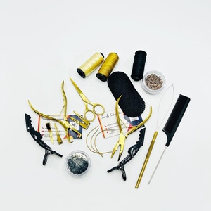 Kit de Herramientas Profesional de Acero Inoxidable para Extensiones de Cabello con Logotipo Personalizado, con Pinzas, Tijeras, Clips e Hilo para Instalación en Salón - Product Image 5
