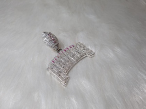 Colgante de nombre de Hip Hop de moda, Diamante cultivado en laboratorio personalizado, colgante de Diseño de Moda de Plata de Ley 925 helado para Unisex - Product Image 3