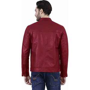 Veste en cuir de motard noire sur mesure de haute qualité en gros, veste bomber d'hiver pour hommes, décoration à boutons, faux PU, veste unie pour hommes - Product Image 6
