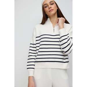Suéter de Punto con Cierre de Cremallera y Rayas - Product Image 3