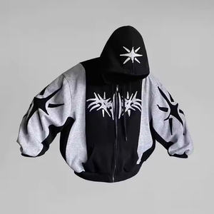 <b>Man</b> Hoodie Sweatshirt Fashion Casual <b>Tops</b> Y2K Vintage <b>Zip</b> <b>up</b> Hoodie Harajuku Patchwork Gothic Streetwear Hip Hop Oversized 2025 - Product Image 1