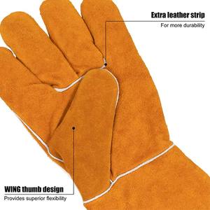 Guantes de soldadura de cuero de seguridad duraderos resistencia al calor diseño premium razonable - Product Image 4