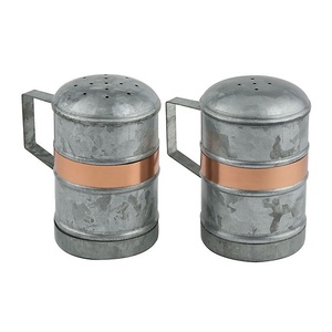 Sal y pimienta galvanizada Caddy Utensilios de cocina Encimera Caddy hecho a mano Forma personalizada Venta al por mayor Caddy galvanizado - Product Image 5