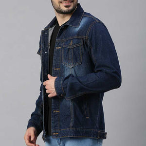Veste en jean slim pour homme - Manteau décontracté automne-hiver, tendance, avec logo avant, écologique et respirant |   Personnalisable - Product Image 2