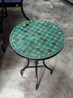 Table basse moderne en mosaïque éblouissante, artisanat en verre/MDF/fer, art iridescent bleu, décoration de salon, cadeau, artisanat MS