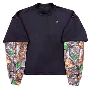 T-shirt décontracté pour homme 2024 en coton à coupe ample et col en V, double manches, respirant, surdimensionné, entièrement écologique, séchage rapide - Product Image 2