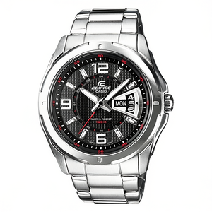 Reloj EDIFICE Clásico Negro y Plateado de Acero Inoxidable EF 129D 1AVEF, Diseño Moderno para Negocios, Movimiento de Cuarzo, Resistente al Agua (5 bar) - Product Image 2