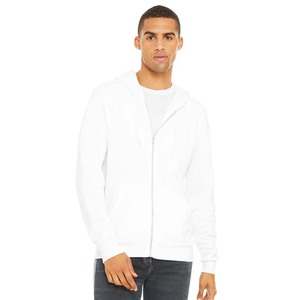 Vente en gros 100% coton sweats à capuche surdimensionnés brodés col rond en relief Logo personnalisé fermeture éclair solide teint uni pour l'hiver gris - Product Image 4