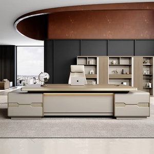 Modern Luxury Executive Desk Durable Eco Friendly Wood Office Table with Multi Function Storage Cabinet Ergonomic <b>Large</b> - Product Image 1