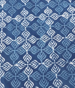 Venta al por mayor 44 '' / 111cm Indigo/Dabu/Blue Block Prints tela impresa a mano tinte vegetal Natural tela India bolsas cubre niñas - Product Image 4