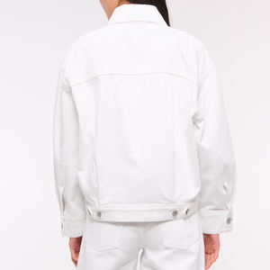 Chaqueta vaquera desgastada de gran tamaño de alta calidad, Chaquetas vaqueras rellenas de algodón con bolsillos para mujer - Product Image 2