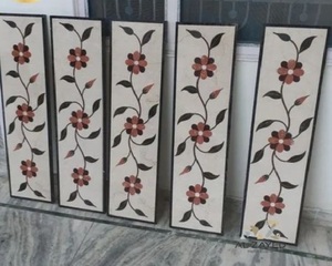 Modern Style Semi-Precious <b>Marble</b> Inlay Border Flooring for Villa Interiors Hotel Vanity Dining Polished Surface Finish - Product Image 1