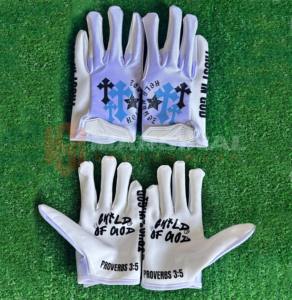 Nouveaux gants de football américain respirants, légers, antidérapants, avec adhérence collante sur la paume, doigts entiers, sangle de poignet réglable, personnalisables pour le sport - Product Image 1