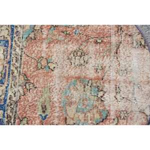 Tapis turc vintage grande surface 27x27 pieds rouge bleu surdimensionné Patchwork Design Viscose laine matériel Latex pour couloir chambre décor - Product Image 5