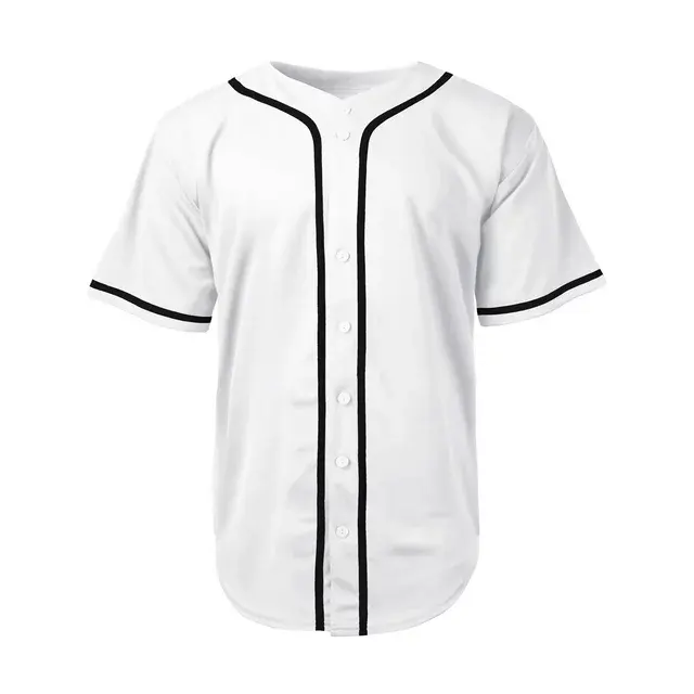 Groothandel Sportkleding Heren Team Sport Printable Blank Jersey Honkbal Kraag Knoop-Up T-Shirts Voor Mannen