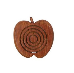 Juego de laberinto de madera en forma de manzana hecho a mano para todas las estaciones rompecabezas divertido para niños para invierno Primavera Verano otoño - Product Image 1