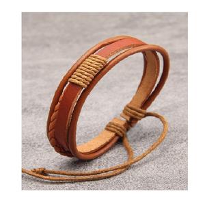 Venta directa de fábrica, nueva tendencia, pulsera tejida de cuero Punk para niños, de moda con cierre de cobre, patrón geométrico - Product Image 5