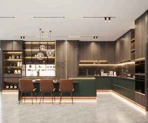 ตู้ไม้วีเนียร์<span class=keywords><strong>ไม้</strong></span>แบบกำหนดเองเฟอร์นิเจอร์ครัวเต็มรูปแบบดีไซน์กันความชื้นกันน้ำ - Product Image 4