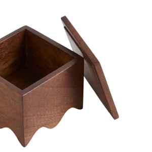 Boîtes à mouchoirs en bois d'acacia naturel festonné avec couvercle fabriquées à la main au Vietnam pour la vaisselle du Vietnam stockage polyvalent - Product Image 2