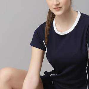 Camiseta Transpirable de Manga Corta para Mujer, Talla Grande, Ropa de Calle, Camiseta Informal de Color Sólido con Cuello Redondo - Product Image 5