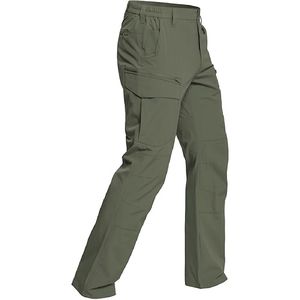 Meilleure qualité 2025 taille haute coton travail pantalon confortable grande taille motif droit plusieurs poches cordon froissé - Product Image 1