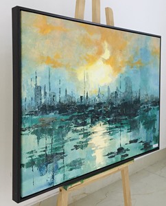 ภาพวาดสีน้ำมันแนวนามธรรมวินนี่สำหรับตกแต่งห้องนอนบ้านโรงแรมร้านอาหาร - Product Image 1