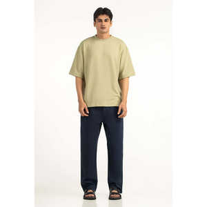 T-shirt ample 100 % coton, coupe oversize, motif uni élégant, respirant et compressé, pour hommes et femmes MN-TS-SS26-021-B - Product Image 3