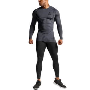 Vêtements de sport de compression pour hommes ensemble de shorts de protection contre les éruptions cutanées Spandex/Polyester tissu à séchage rapide écologique MMA BJJ Grappling Martial - Product Image 4