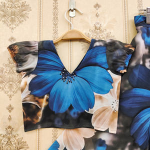 Ensemble Lehenga Choli pour enfants Shoryam Fashion, bleu beige, imprimé floral, polyester, sans plis, séchage rapide, longueur au sol |   Soirée des filles - Product Image 2