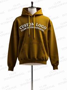 Nueva moda hombres Otoño Invierno sudaderas con capucha calle manga larga suelta Color sólido Casual polar Tops blanco sudaderas con capucha térmica al por mayor - Product Image 2