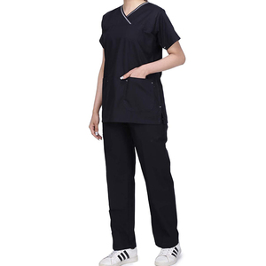 Elegante conjunto de enfermera de mezclilla de calidad superior para mujer, cómoda bata de laboratorio de moda, logotipo personalizado O.E.M. Uniformes de hospital - Product Image 2
