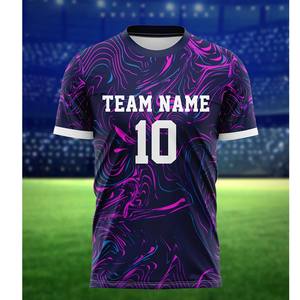 Vente en gros Maillot de football à manches longues, col rond, polyester, entraînement Maillot graphique vibrant Coupe confortable, équipement de football - Product Image 3