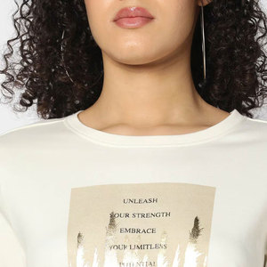 T-shirt à manches courtes pour femme, col rond, imprimé avec une citation inspirante, motif herbe, coton léger, vêtement décontracté - Product Image 4