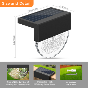 Наружные солнечные светодиодные садовые огни IP65 водонепроницаемые заборные огни для террасы патио садовые украшения - Product Image 5