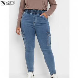 Meilleure qualité sur mesure séchage rapide denim jean pantalon taille moyenne style décontracté bouton décoration hiver vêtements de rue prix de gros - Product Image 1