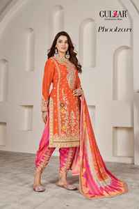 Último diseñador Chinon seda bordado encaje y espejo trabajo Dhoti traje por Fab Zone - Product Image 5