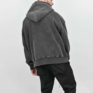Venta al por mayor de sudaderas con capucha de rizo francés lavadas con ácido 100% algodón sudaderas vintage cómodas básicas precio barato opciones OEM para el invierno - Product Image 5