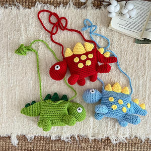 Bolso de Ganchillo con Diseño de Dinosaurio, Monedero Infantil, Creativo, Moderno, Portátil y Ecológico - Product Image 4