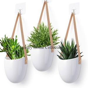 Lot de 3 pots de fleurs et jardinières au design luxueux Aspect attrayant Jardinières et pots à suspendre au mur design moderne Présentoir de fleurs - Product Image 5